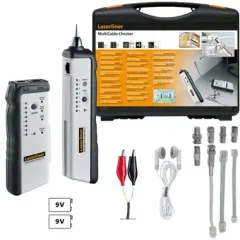 Set de comprobadores para cables LAN, SAT, TV, teléfono y audio, con emisor y receptor