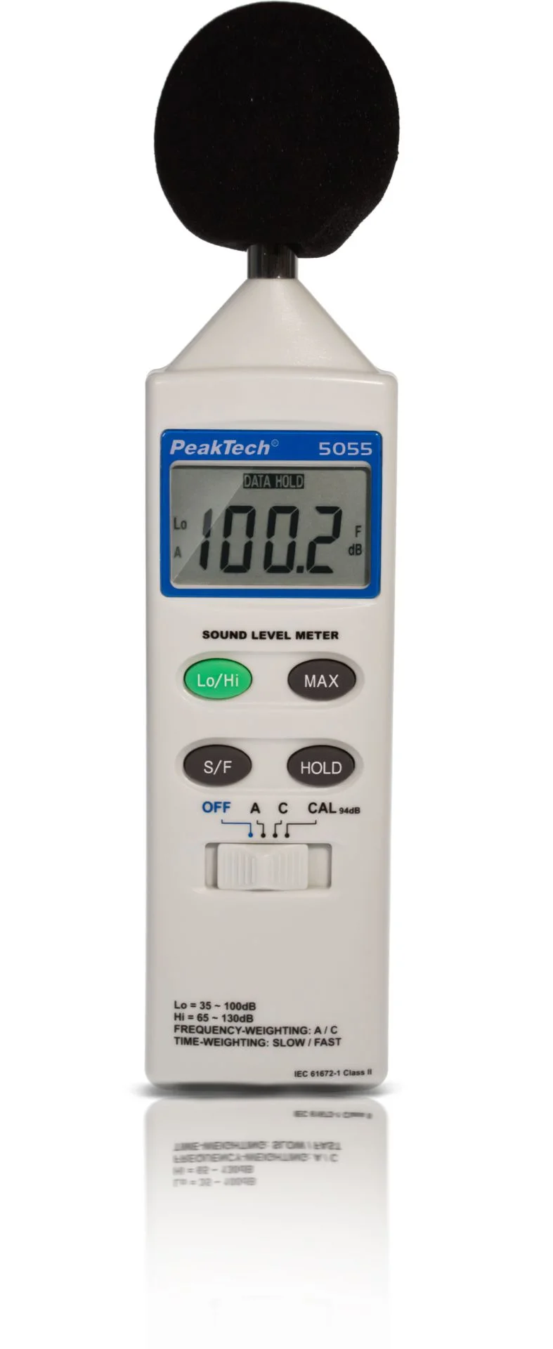 Sonómetro marca PeakTech IEC 61672-1 Clase 2